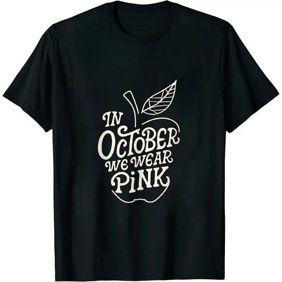 MAYZERO Black T shirt LOVE In October We Wear Pink Teacher Breast Cancer Awareness T-Shirt 1641