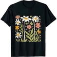 thumbnail image 1 of MAYZERO Black T shirt Vintage Flowers T-Shirt Women Boho Wildflowers Shirt Wildflower Graphic Tee Casual Short Sleeve Nature Shirts Tops 1987, 1 of 3