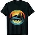thumbnail image 1 of MAYZERO Black T shirtBass Fishing fish vintage retro T-Shirt 1914, 1 of 3
