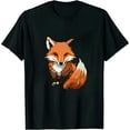 thumbnail image 1 of MAYZERO Black T shirtRed Forest Fox Autumn Fall Leaves Cute Fox Lover Gift T-Shirt 0361, 1 of 3