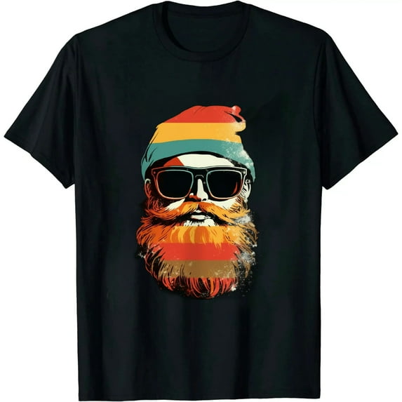 MAYZERO Black T shirtSanta Face Retro Sunglasses Christmas Xmas Men Women Kids T-Shirt 1945