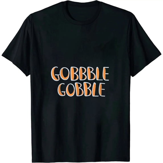 MAYZERO Black T shirtThanksgiving Day Gobble Gobble Turkey Trot Funny Gift T-Shirt 1076