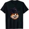 thumbnail image 1 of MAYZERO Black T shirtThanksgiving Fox Pilgrim Costume Fall Autumn T-Shirt 0362, 1 of 3