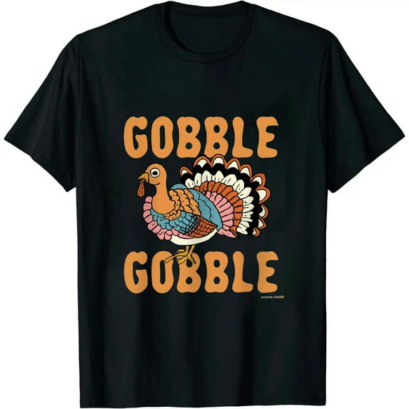 MAYZERO Black T shirtThanksgiving Gobble T Shirt Funny Turkey Day T-Shirt 0969