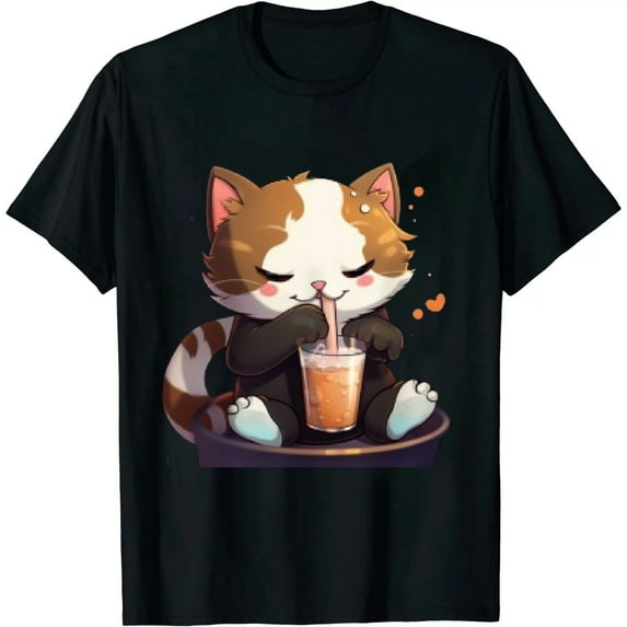 MAYZERO Cat Boba Tea Bubble Tea Anime Kawaii Neko T-Shirt