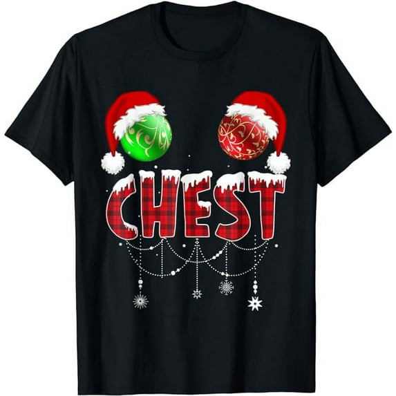 MAYZERO Fashion T shirt Chest Nuts Christmas Shirt Funny Matching Couple Chestnuts T-Shirt