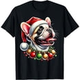 thumbnail image 1 of MAYZERO Fashion T shirt Funny French Bulldog Santa Hat Christmas T-Shirt, 1 of 3