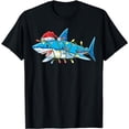thumbnail image 1 of MAYZERO Fashion T shirt Santa Shark Christmas Lights Sharkmas Tree Xmas Boys Men T-Shirt, 1 of 3
