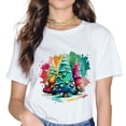 thumbnail image 1 of MAYZERO Floral Printed Motif Casual Round Neck white T-Shirt Summer Top, 1 of 3