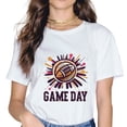 thumbnail image 1 of MAYZERO Game Day Soccer Print Casual Crew Neck white T-Shirt Summer Top, 1 of 3