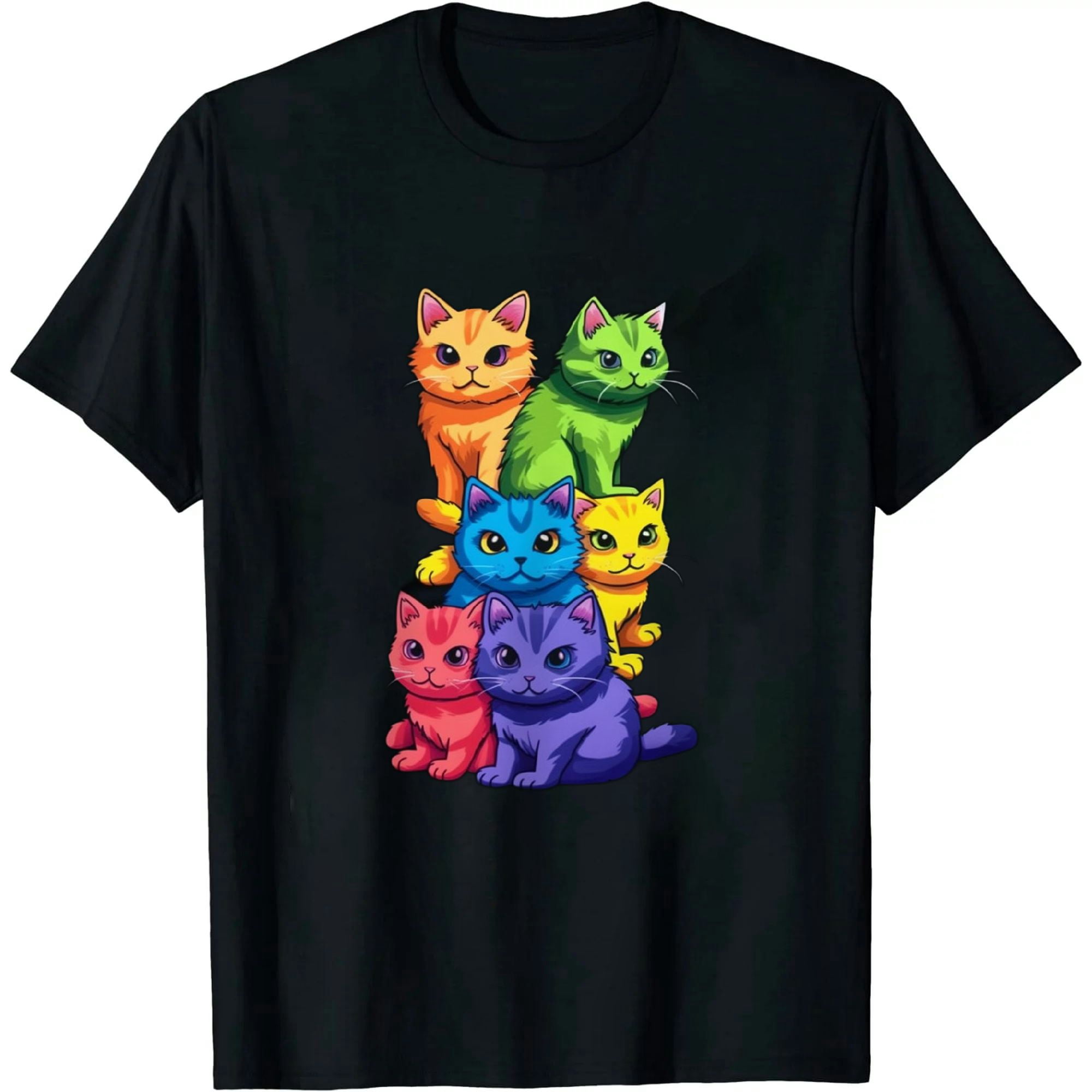 MAYZERO Gay Pride Cat LGBT Kawaii Cats Pile Cute Anime Rainbow Flag T ...