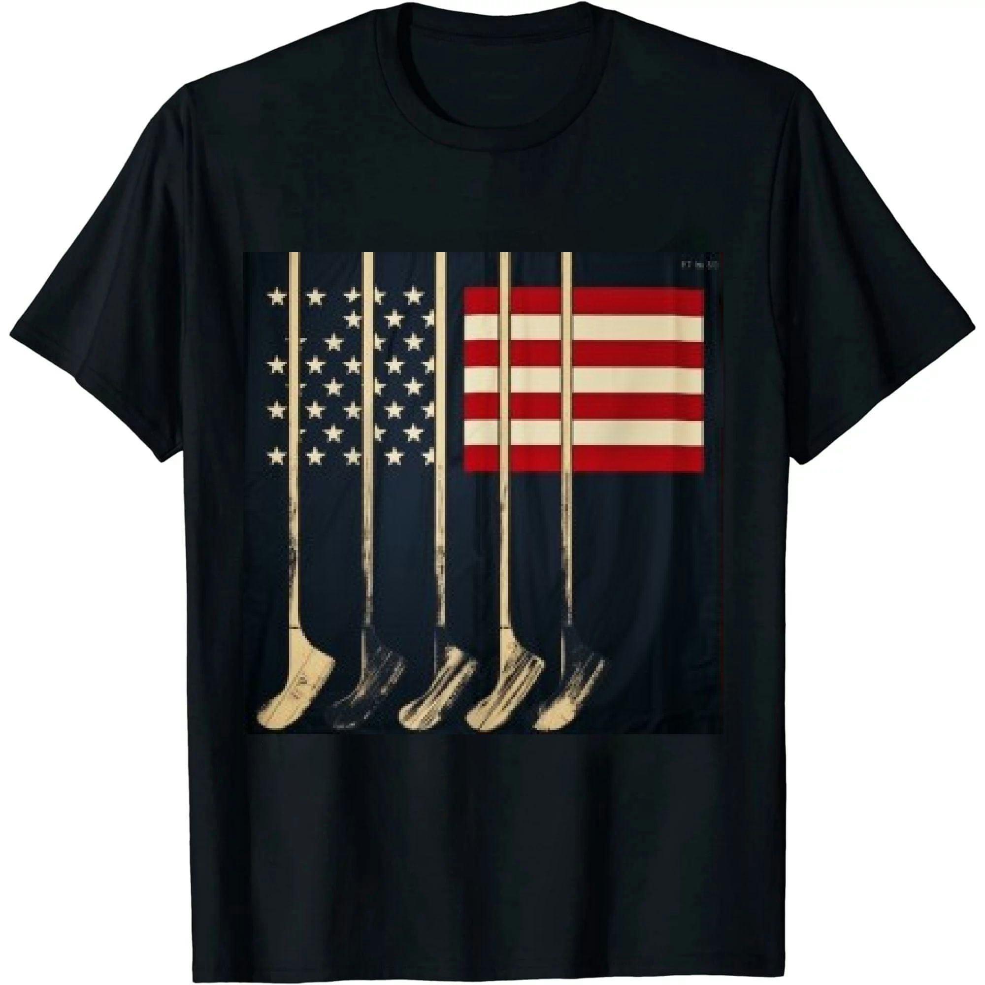 MAYZERO Hockey Goalie Gift USA Flag Hockey Stick Ice Hockey TShirt