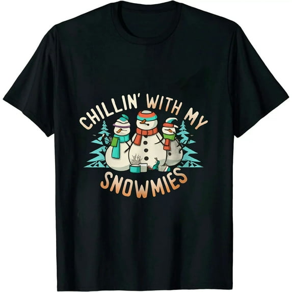 MAYZERO Snowman Christmas Chillin With My Snowmies Ugly Gift T-Shirt