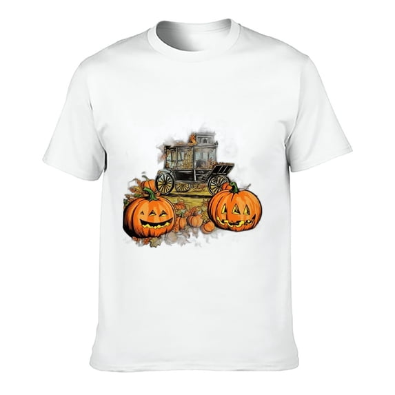 MAYZERO White T shirt Vintage Halloween Town Men Women Gift T-Shirt 1164