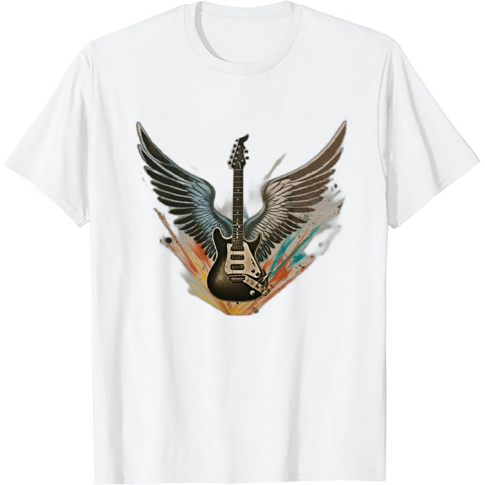 White Rock T Shirt With Wings And Cross main image 0