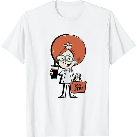 MAYZERO White T shirtSpooky Season Cute Ghost Halloween Costume Boujee Boo Jee T-Shirt 1222