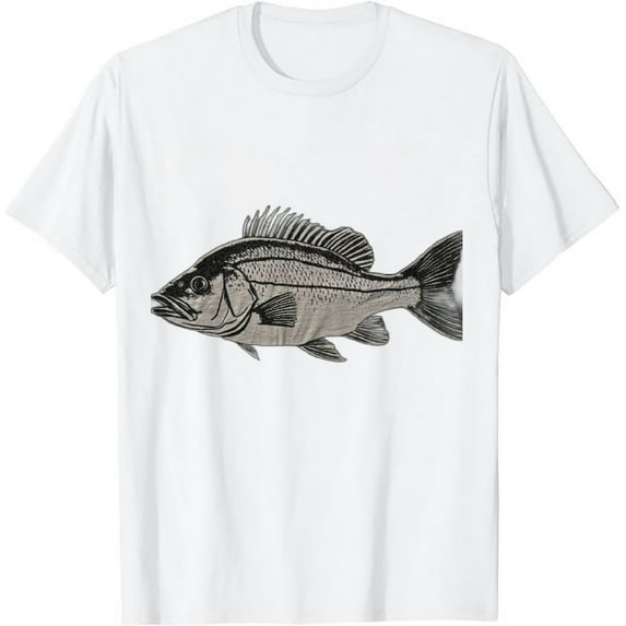 MAYZERO White T shirtStriper Fishing Shirt Striped Bass Lucky Fishing T-Shirt 1913