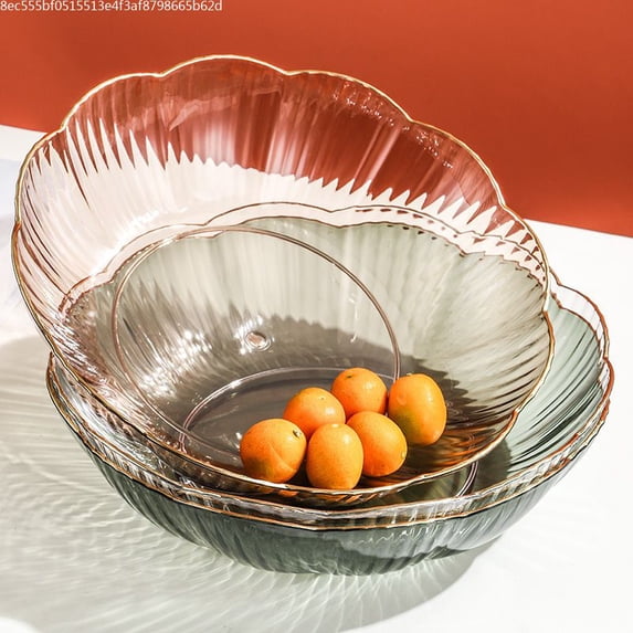 Light luxury fruit plate PET transparent plastic ins wind household snack plate Phnom Penh pattern fruit basket
