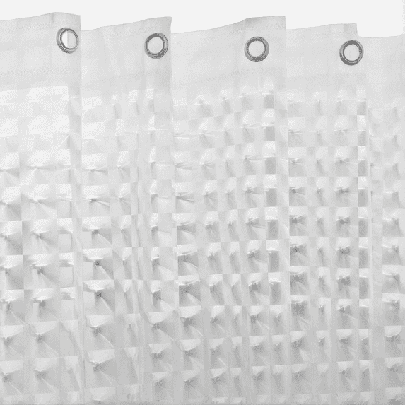 MAZBFF 3D Lattice Shower Curtain Liner with 12 Hooks, PEVA, Mouldproof, Eco-Friendly