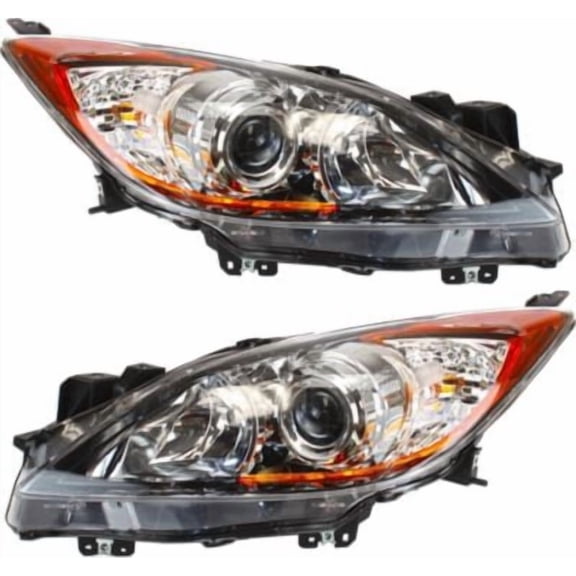 MAZDA 3 12-13 HEAD LAMP LH, w/o Bulb Halogen, 6 Speed Trans, Hatchback/Sedan SET PAIR