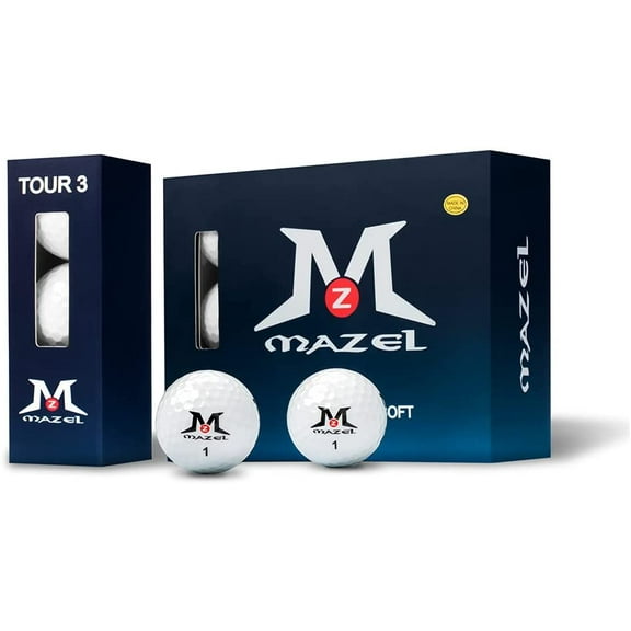 MAZEL 3-Layer Urethane Cover Golf Balls,One-Dozen,Longer and Straighter Flight