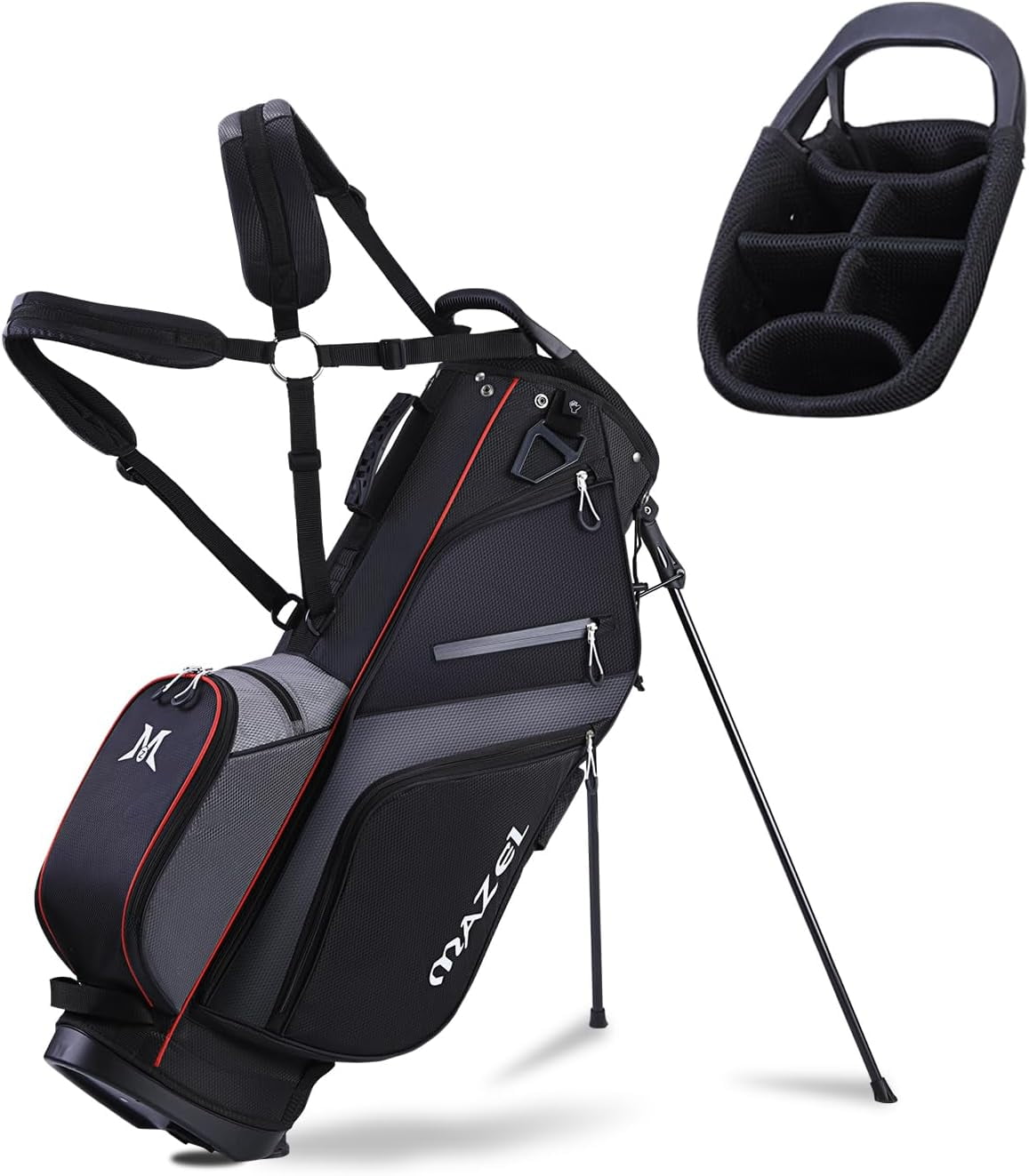 MAZEL 6-Way Golf Stand Bag for Men and Women, Lightweight Golf Bag with Stand,Dual Strap,Dust Cover