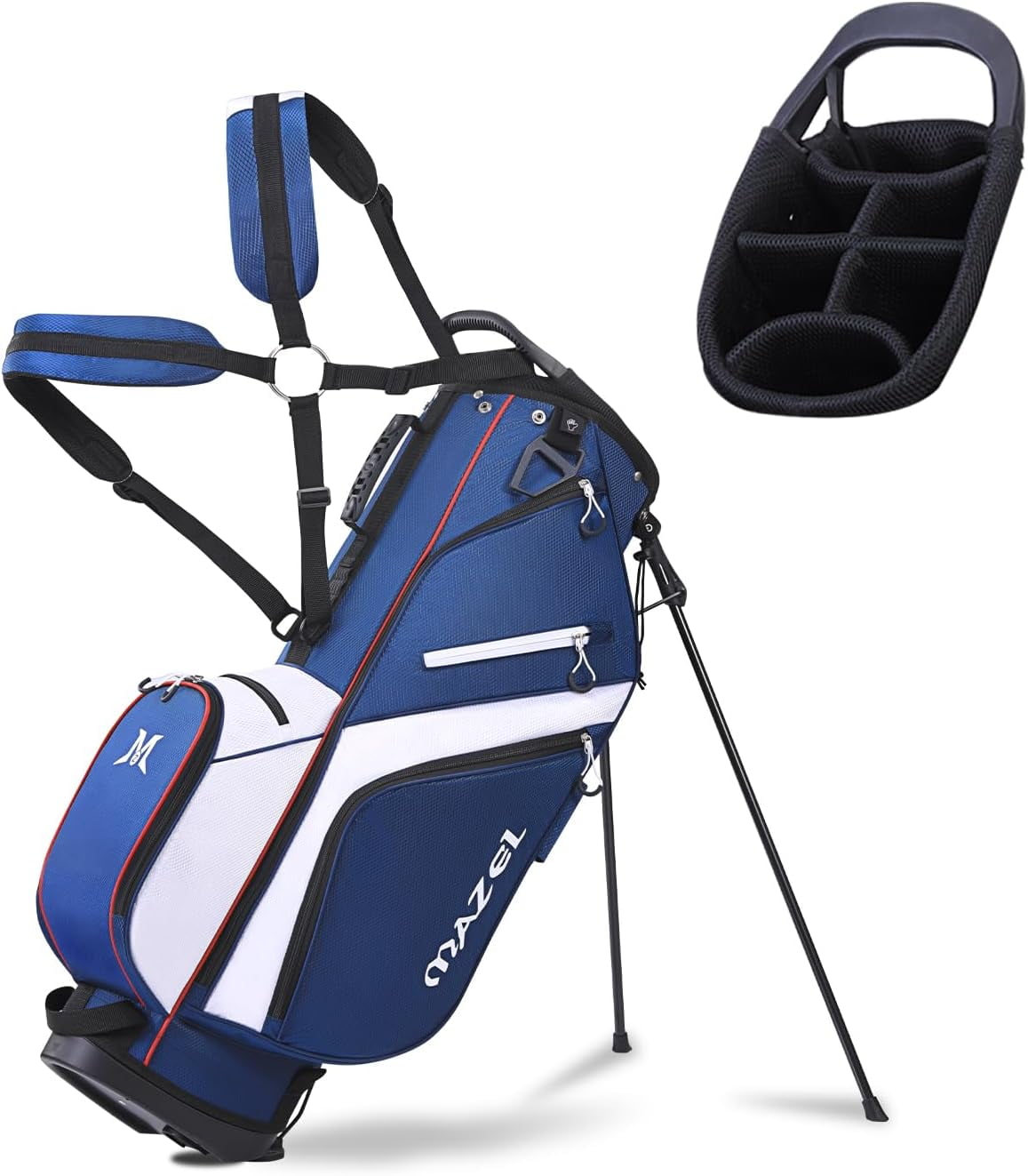 MAZEL 6-Way Golf Stand Bag for Men and Women, Lightweight Golf Bag with Stand,Dual Strap,Dust Cover