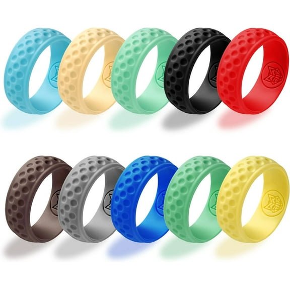 MAZEL Golf Ball Surface Design Breathable Silicone Ring for Golf Men & Women,Pack of 10