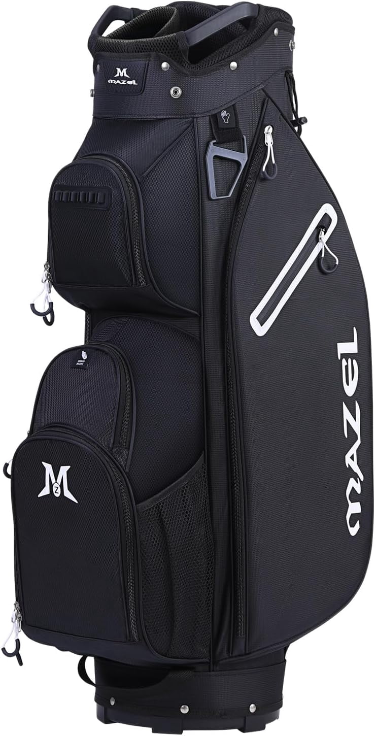 MAZEL Golf Cart Bag with 7-Way Full Length Dividers Top and 9 Pockets,Lightweight Golf Club Bag for Men & Women