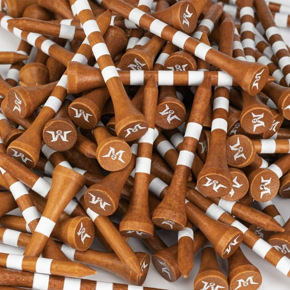 MAZEL Natural Wood/Bamboo Golf Tees 2 3/4 Inch & 3 1/4 Inch,Pack 50 or 120,Reduce Friction & Side Spin,More Stable Golf Tees