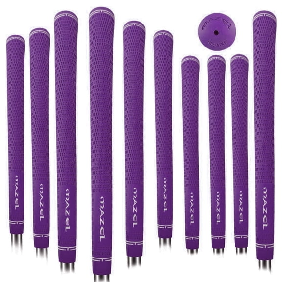 MAZEL Rubber Golf Grips Set of 10 - Midsize/ Standard Non-Slip Performance All-Weather Golf Club Grips for Driver,Chipper,Iron,Hybrid