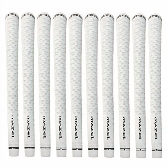 MAZEL Rubber Golf Grips Set of 10 - Midsize/ Standard Non-Slip Performance All-Weather Golf Club Grips for Driver,Chipper,Iron,Hybrid