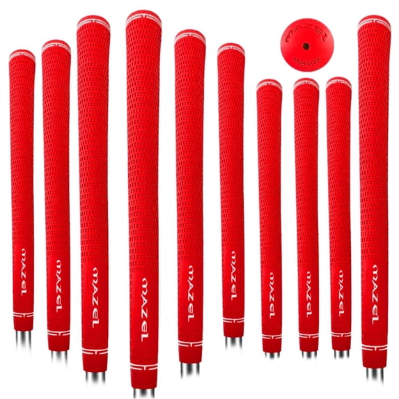 MAZEL Rubber Golf Grips Set of 10 - Midsize/ Standard Non-Slip Performance All-Weather Golf Club Grips for Driver,Chipper,Iron,Hybrid