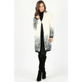 thumbnail image 1 of MAZEL Thick Knit Long Body Cardigan in Winter White, 1 of 5