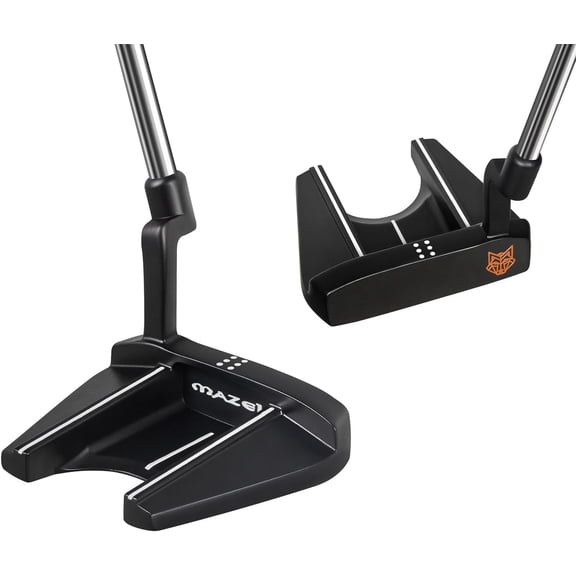 MAZEL MP-001 Mallet Putter, Ambidextrous Design for Left and Right Handed Golfers, Enhanced Stability, Includes Golf Head Cover
