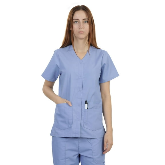 MAZEL UNIFORMS SCRUB TOP FOR WOMEN WITH SNAP CLOSURE