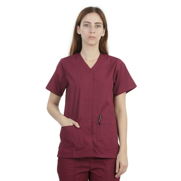 MAZEL UNIFORMS SCRUB TOP FOR WOMEN WITH SNAP CLOSURE