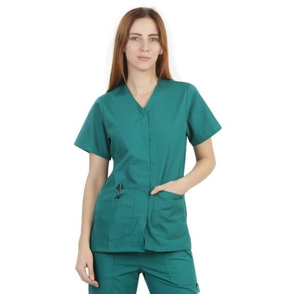MAZEL UNIFORMS SCRUB TOP FOR WOMEN WITH SNAP CLOSURE