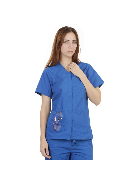 SCRUB TOP FOR WOMEN WITH SNAP CLOSURE