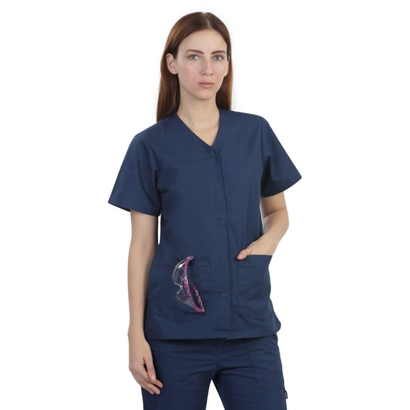 MAZEL UNIFORMS SCRUB TOP FOR WOMEN WITH SNAP CLOSURE