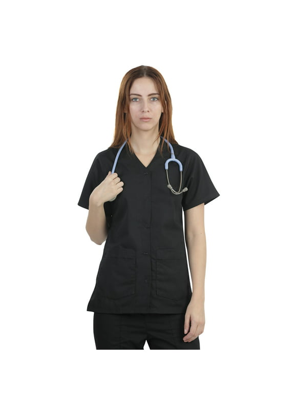 MAZEL UNIFORMS SCRUB TOP FOR WOMEN WITH SNAP CLOSURE