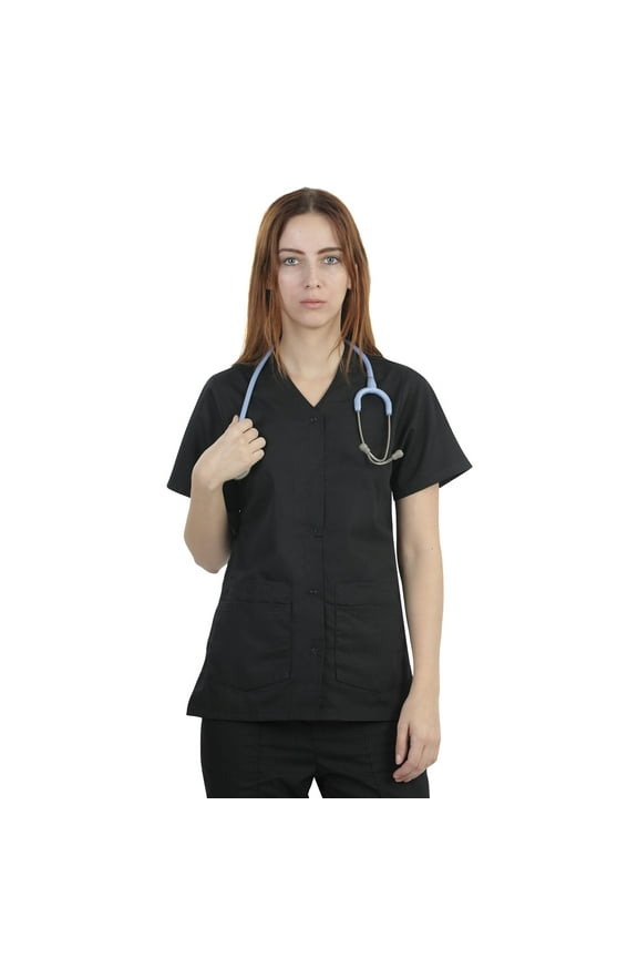 SCRUB TOP FOR WOMEN WITH SNAP CLOSURE