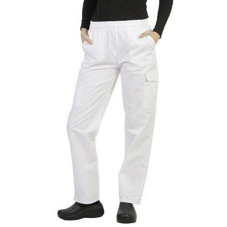 MAZEL UNIFORMS UNISEX ELASTIC WAIST SCRUB PANTS WITH CARGO POCKETS- REGULAR + PETITE + TALL