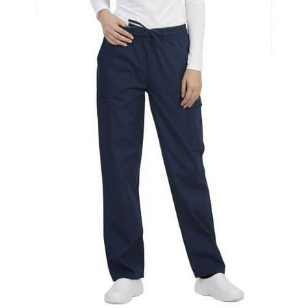 MAZEL UNIFORMS UNISEX ELASTIC WAIST SCRUB PANTS WITH CARGO POCKETS- REGULAR + PETITE + TALL