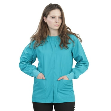 Mazel Uniforms Knit Cuffs 2-Pocket Snap-Front Scrub Jacket (Women's)