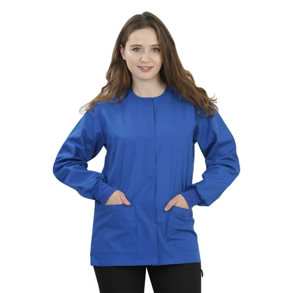 MAZEL UNIFORMS WOMENS SCRUB JACKET WITH KNIT SLEEVES