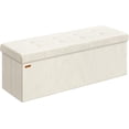 thumbnail image 1 of MAZIE Collection - Storage Ottoman Bench, Foldable Foot Rest, 15 x 43 x 15 Inches, End of Bed Bench, Storage Chest, Load 660 lb, Living Room, Bedroom, Entryway, Cream White ULSF604W01, 1 of 7