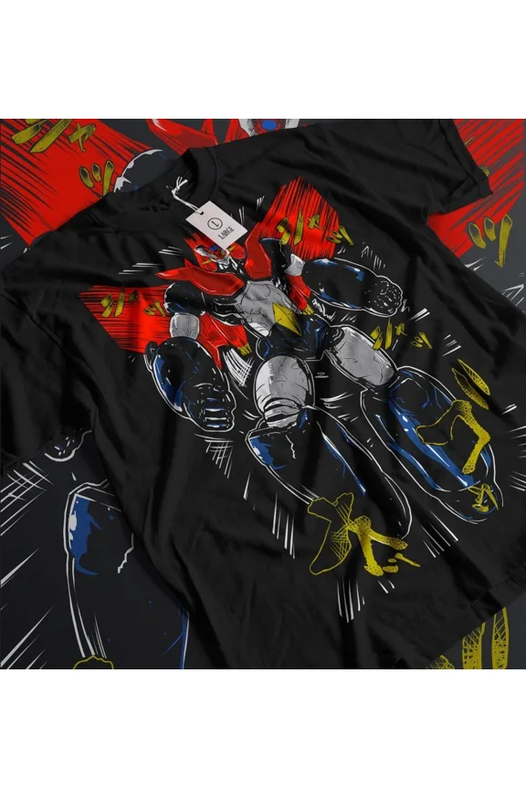 MAZINGER Z T-Shirt RARE Embroidered Logo Manga Anime Tranzor Great Super Robot