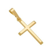 MAZZERI 14k Swirl Design Cross Pendant, Hypoallergenic Gold Jewelry for Women and Girls, Handcrafted in the USA