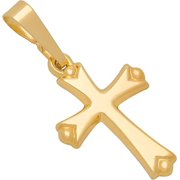 MAZZERI 14k St Thomas Cross Pendant, Hypoallergenic Gold Jewelry for Women and Girls, Handcrafted in the USA